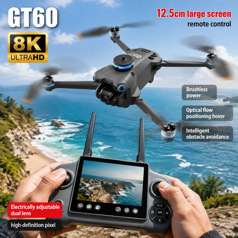 NEW GT60 Mini Drone Dual Camer - đánh giá và giá Drone Camera Lens